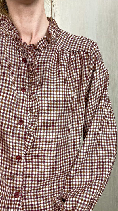 Blouse Vichy - Blouse à volants motif Prince de Galles