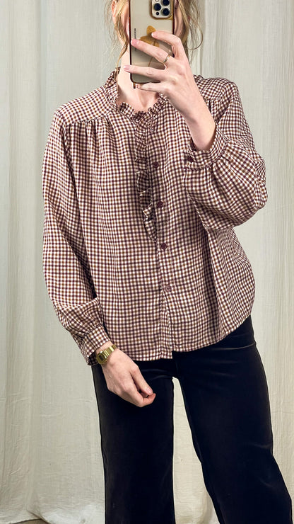 Blouse Vichy - Blouse à volants motif Prince de Galles