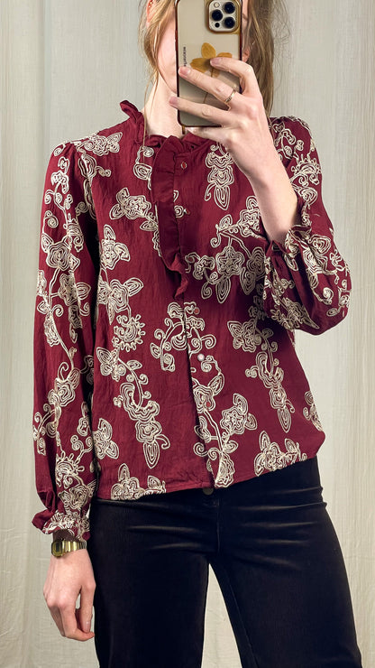 Blouse Lina - Blouse avec broderie et froufrou