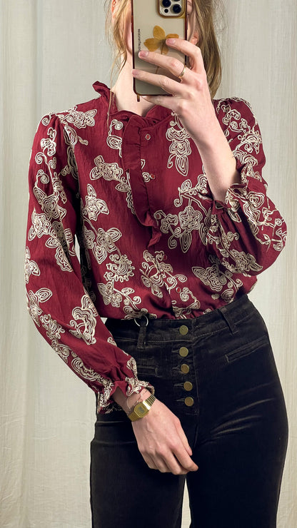 Blouse Lina - Blouse avec broderie et froufrou