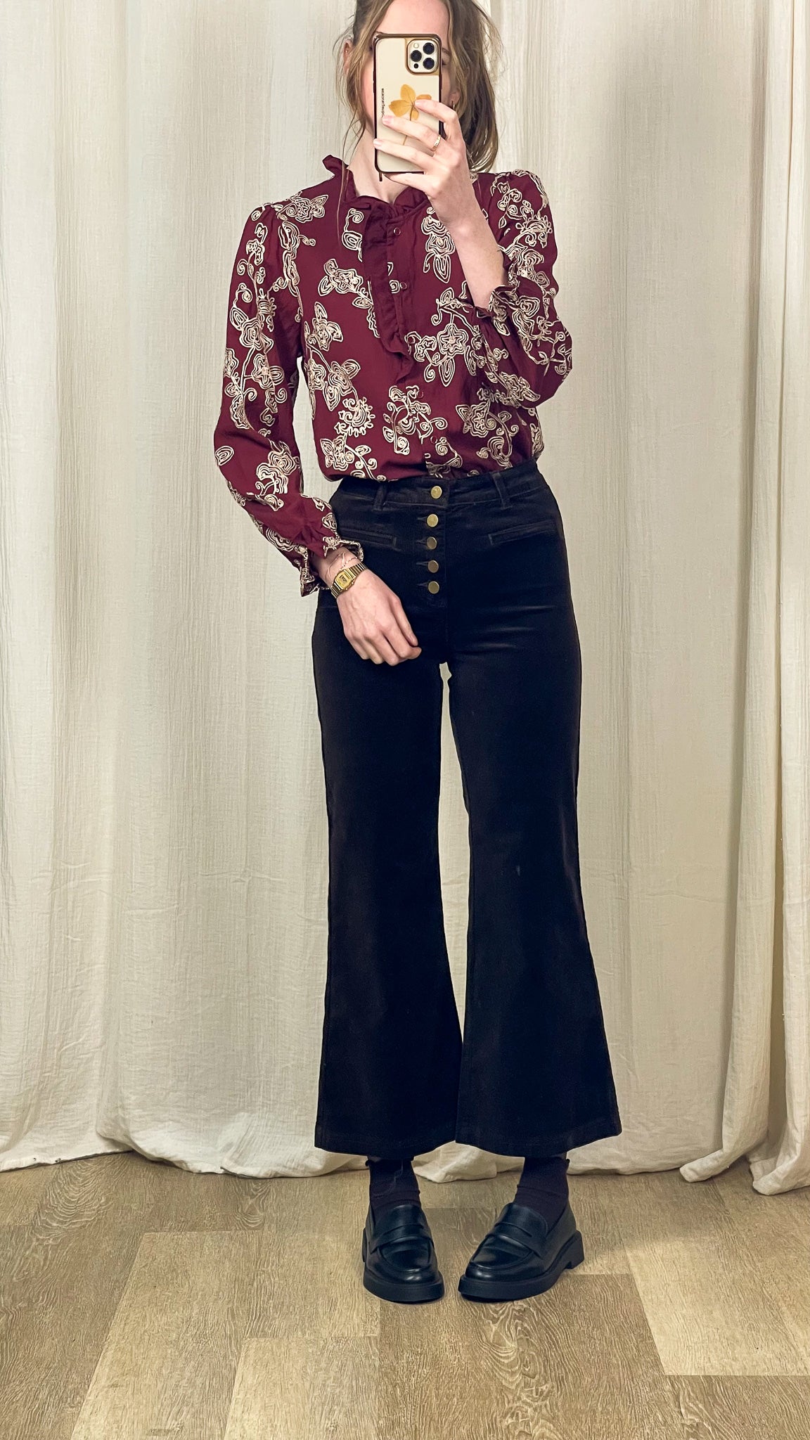 Blouse Lina - Blouse avec broderie et froufrou