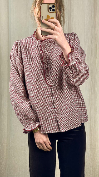 Blouse Leanna - Blouse à volants vichy