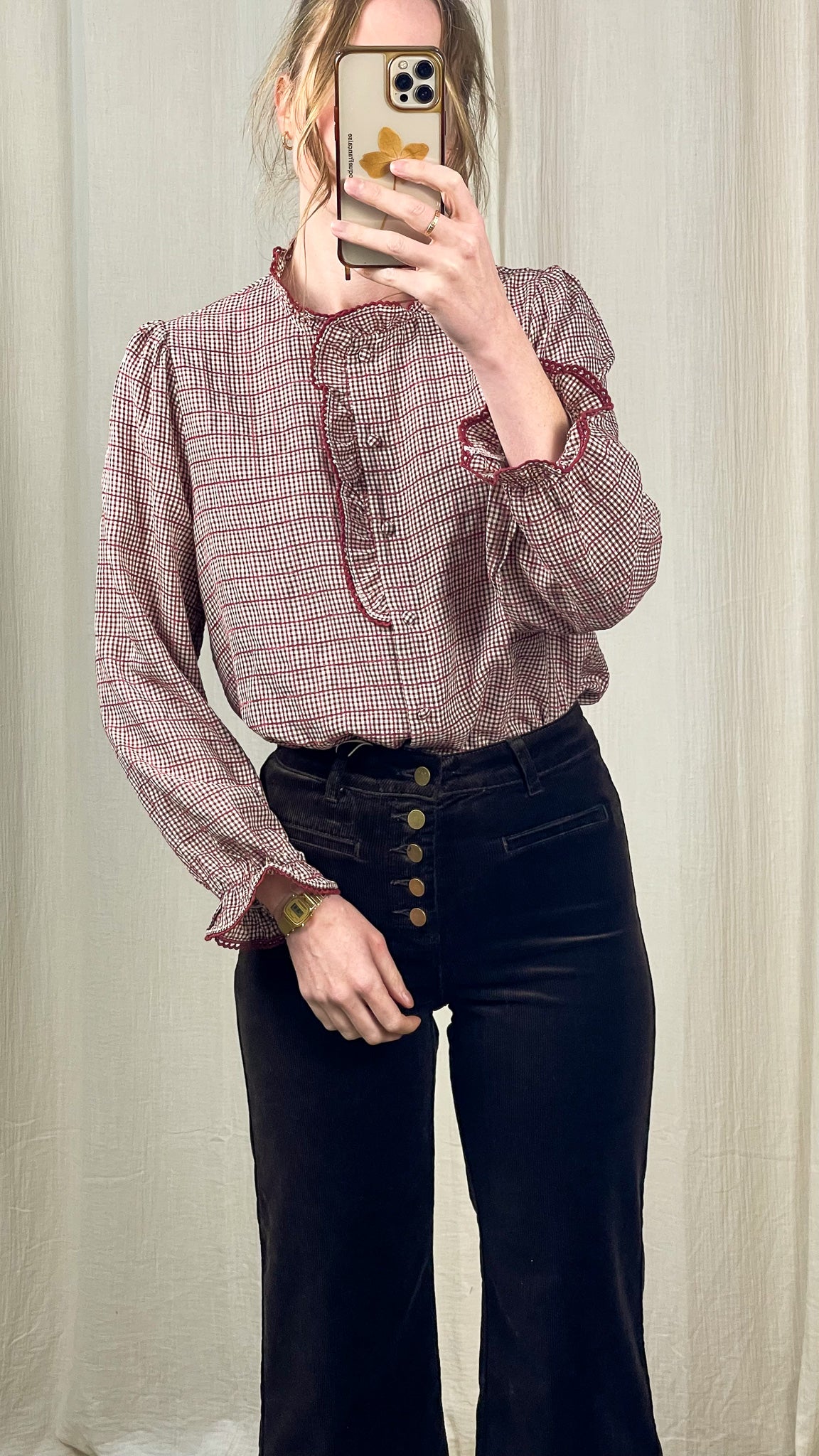 Blouse Leanna - Blouse à volants vichy