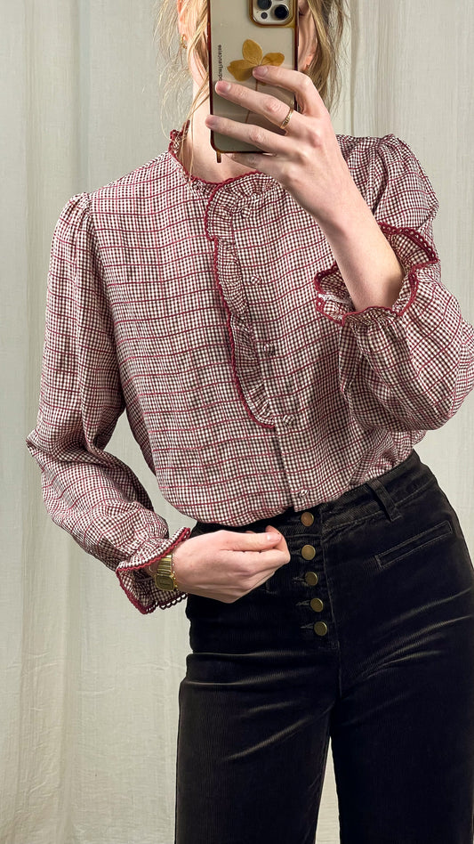 Blouse Leanna - Blouse à volants vichy