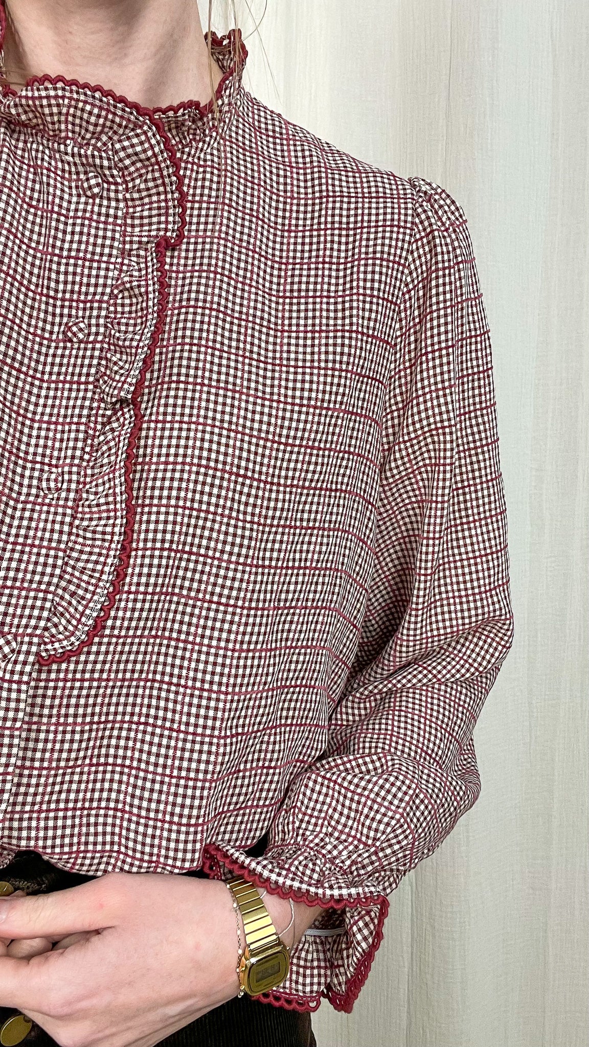 Blouse Leanna - Blouse à volants vichy