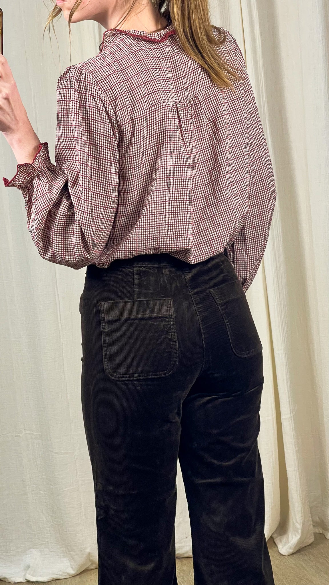 Blouse Leanna - Blouse à volants vichy