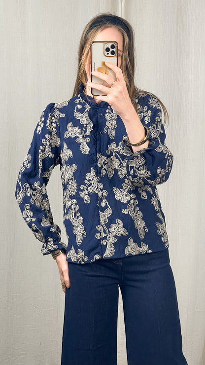Blouse Lina - Blouse avec broderie et froufrou
