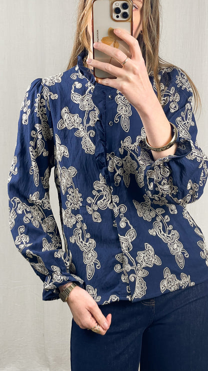 Blouse Lina - Blouse avec broderie et froufrou