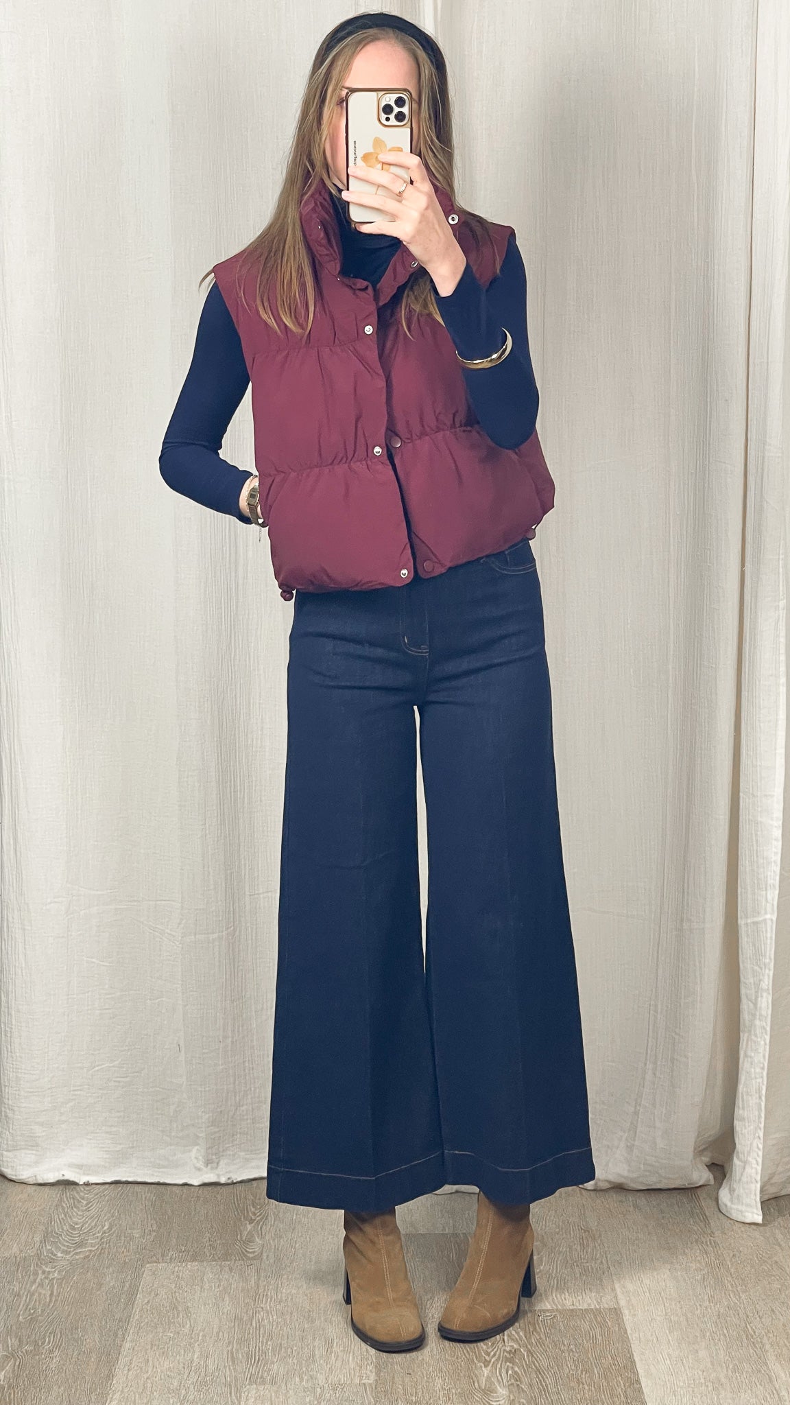 Doudoune Alma - Doudoune courte sans manches bordeaux