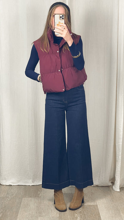 Doudoune Alma - Doudoune courte sans manches bordeaux