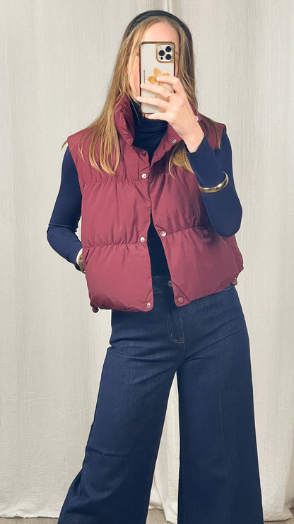 Doudoune Alma - Doudoune courte sans manches bordeaux