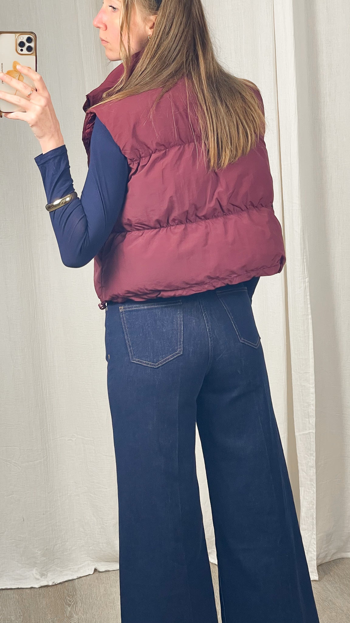 Doudoune Alma - Doudoune courte sans manches bordeaux