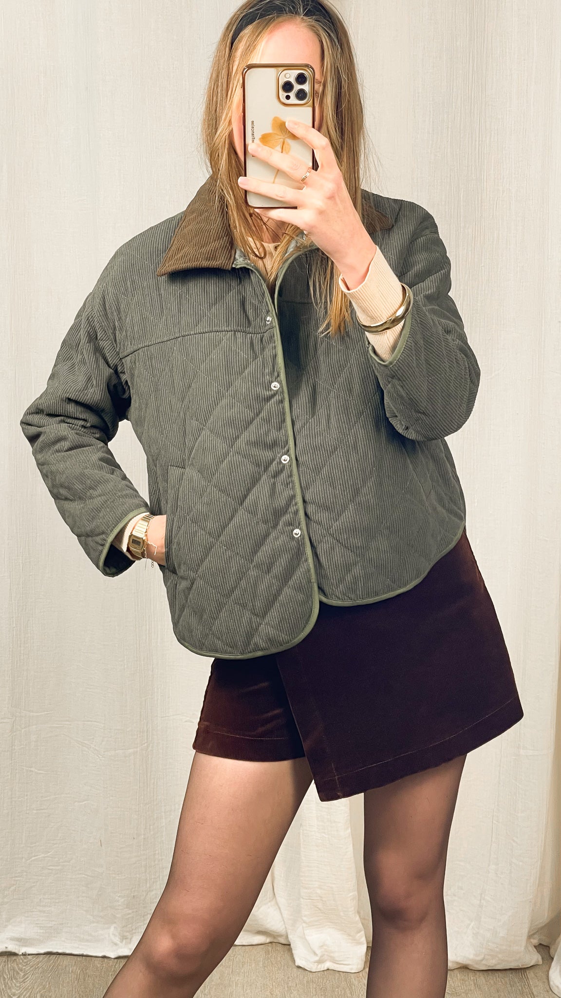 Veste Adèle - Veste matelassée en velours côtelé