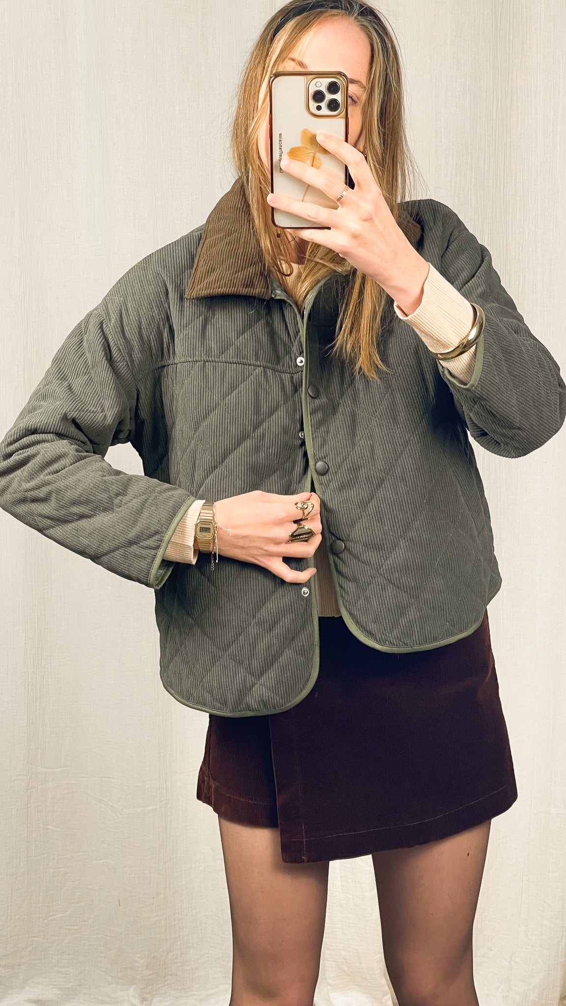 Veste Adèle - Veste matelassée en velours côtelé