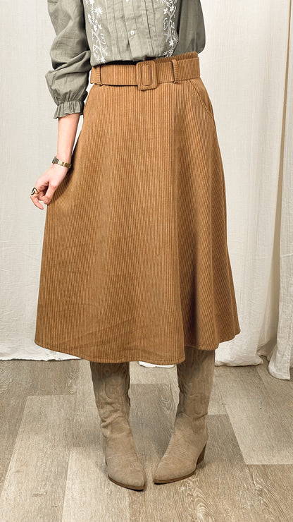 Jupe Luna - Jupe midi en velours côtelé