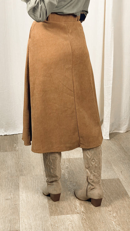 Jupe Luna - Jupe midi en velours côtelé