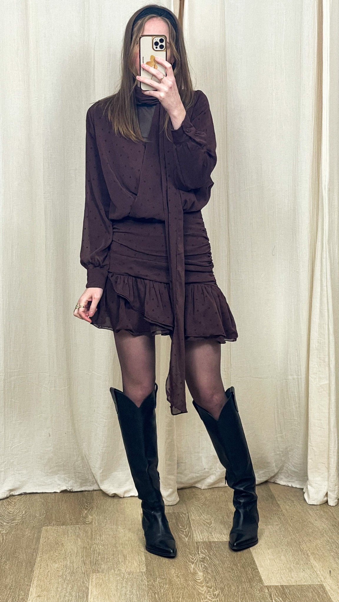 Robe Dot – Robe foulard drapée à pois