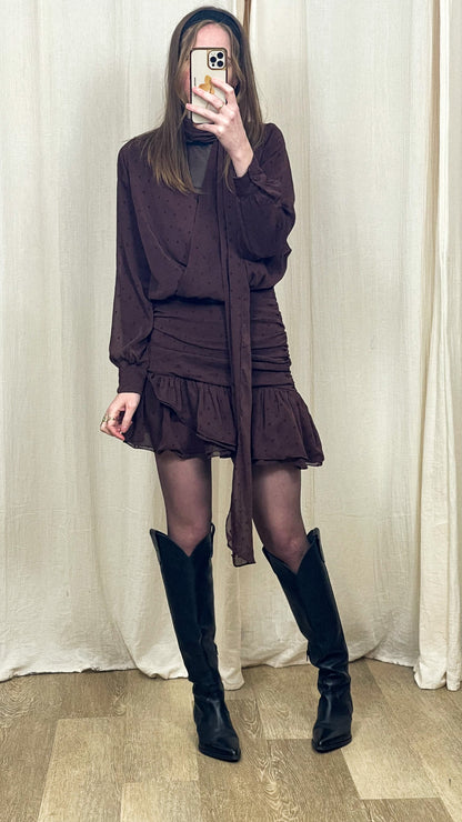 Robe Dot – Robe foulard drapée à pois