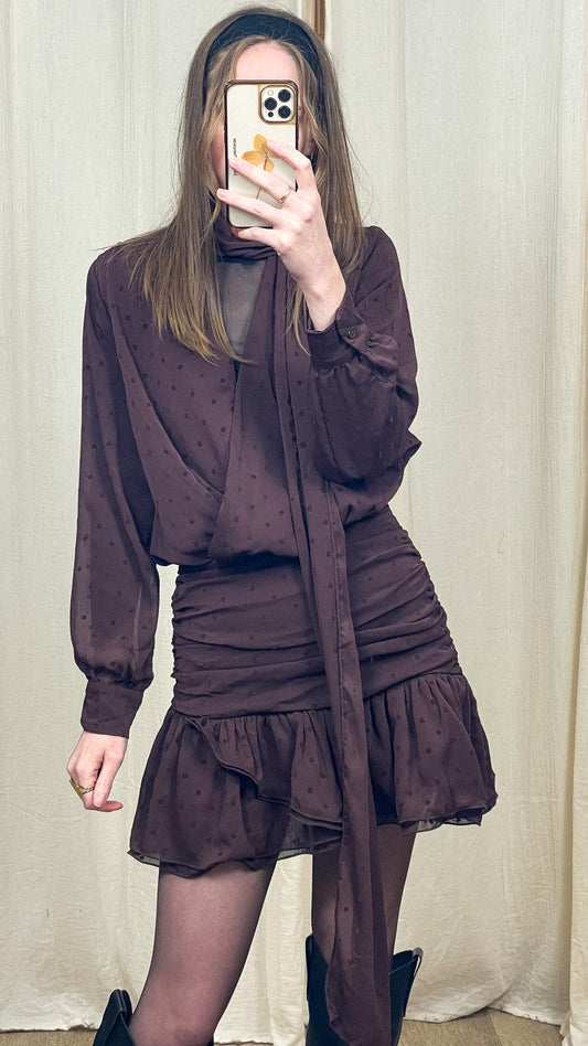 Robe Dot – Robe foulard drapée à pois