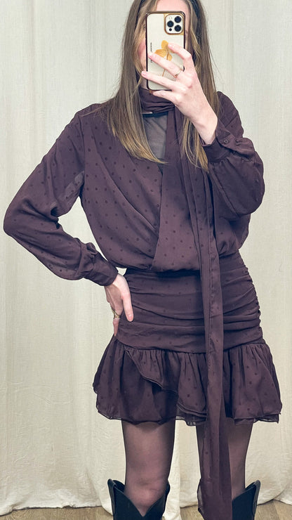 Robe Dot – Robe foulard drapée à pois