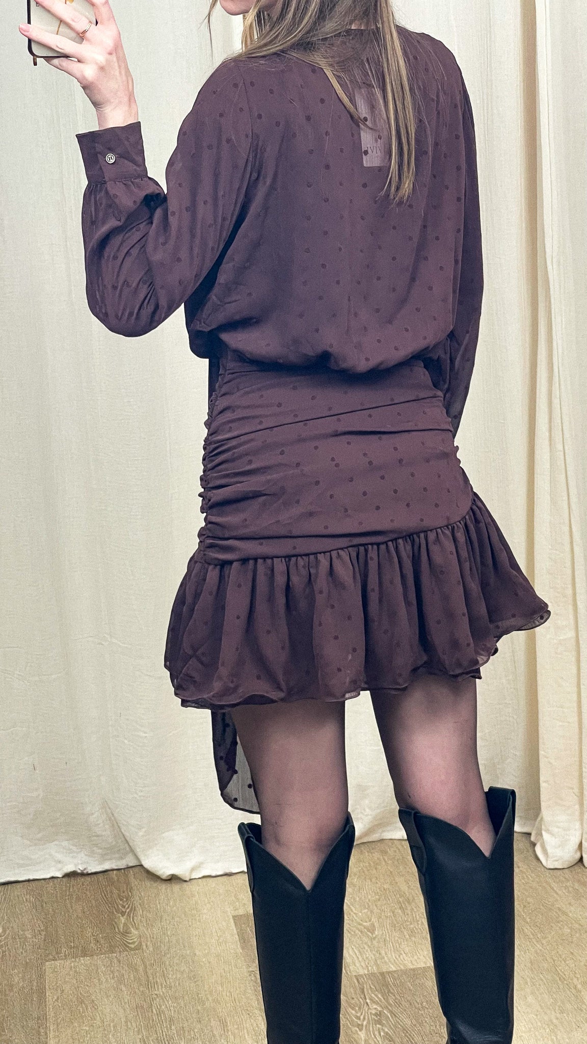 Robe Dot – Robe foulard drapée à pois