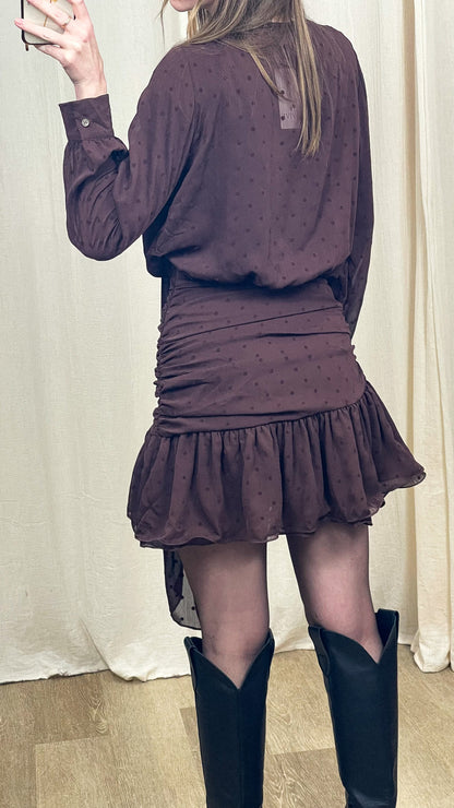 Robe Dot – Robe foulard drapée à pois