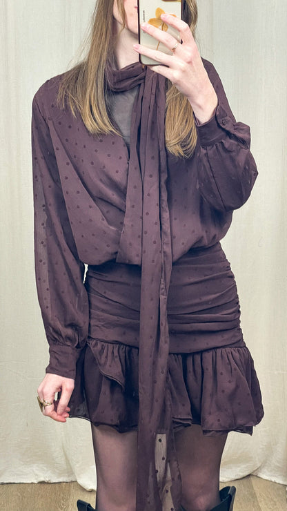 Robe Dot – Robe foulard drapée à pois