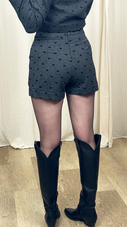 Short Lou - Short en tweed avec noeuds