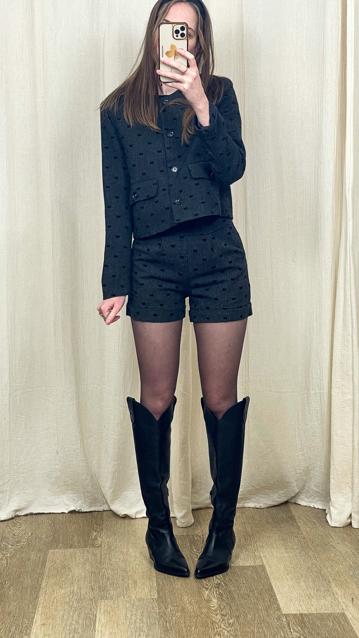 Veste Lou – Veste courte texturée à motif jacquard