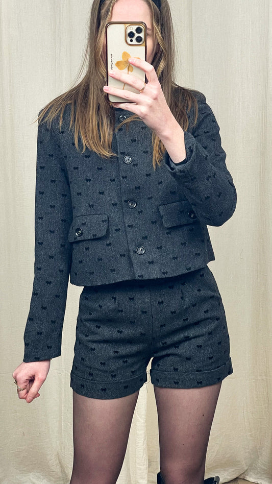 Veste Lou – Veste courte texturée à motif jacquard
