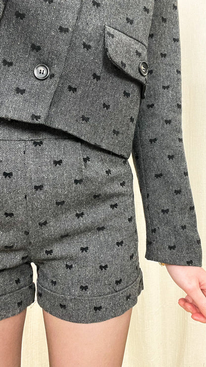 Short Lou - Short en tweed avec noeuds