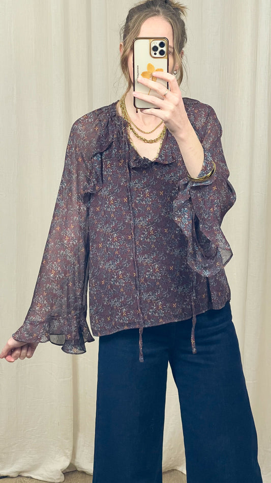 Blouse Julia – Blouse fluide imprimée à volants