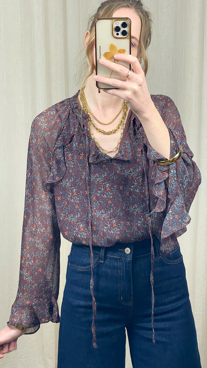 Blouse Julia – Blouse fluide imprimée à volants