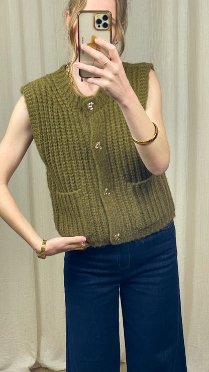 Gilet Céleste – Gilet sans manches en maille épaisse