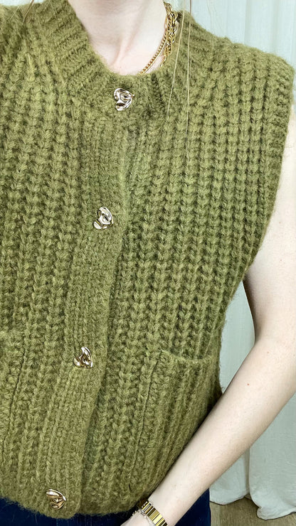 Gilet Céleste – Gilet sans manches en maille épaisse