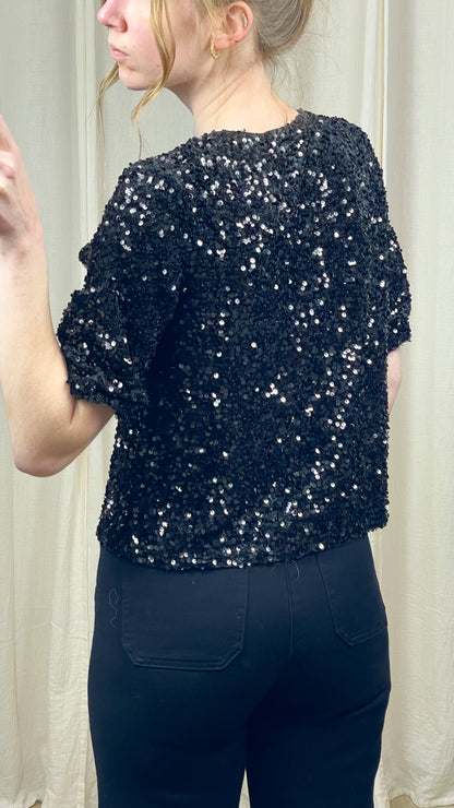 T-shirt Chloé – Top sequins coupe droite