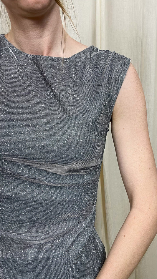 Top Jade – Top fluide pailleté sans manches