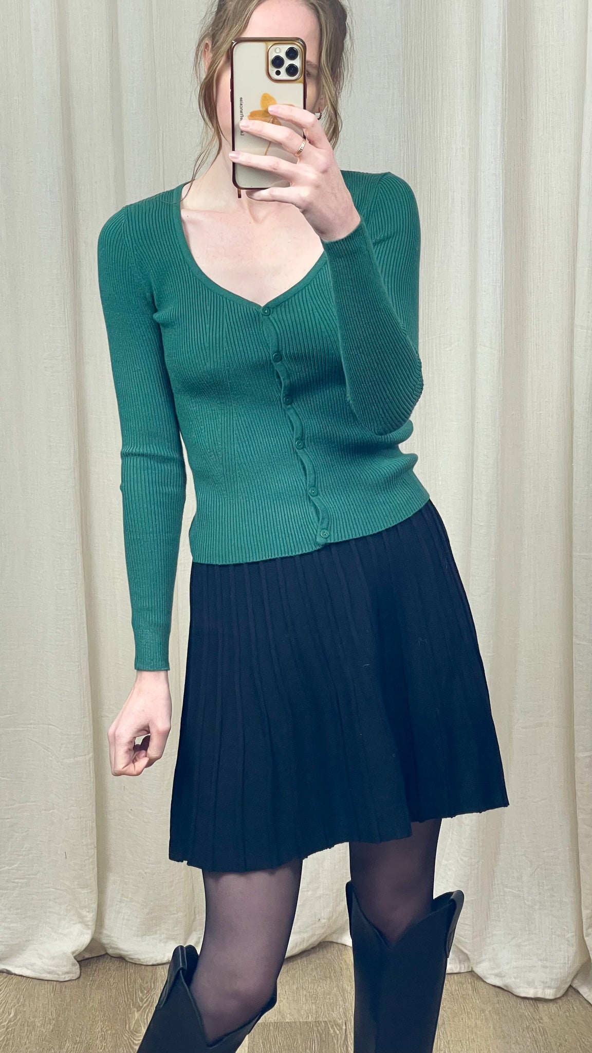 Pull Flavia – Cardigan côtelé ajusté