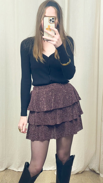 Pull Flavia – Cardigan côtelé ajusté