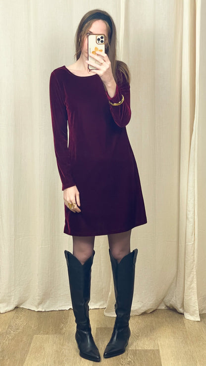 Robe Louise – Robe en velours à dos découpé