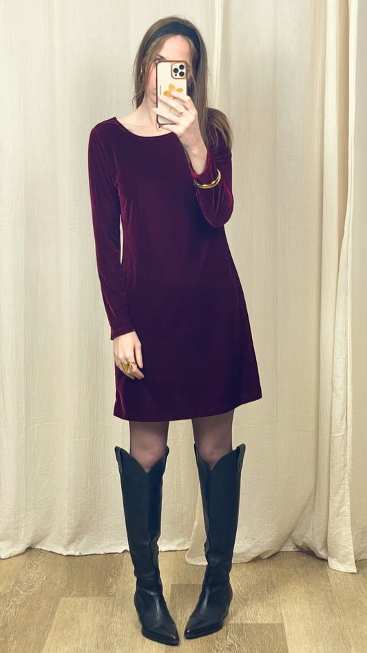 Robe Louise – Robe en velours à dos découpé