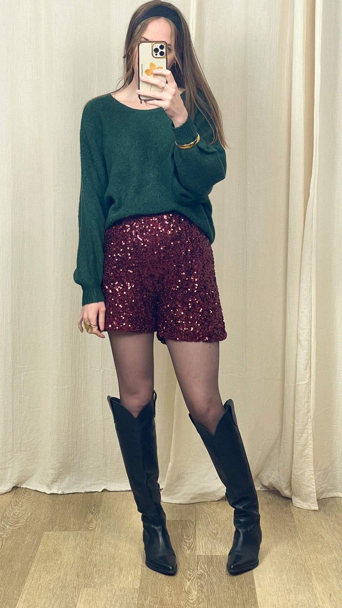 Short Iris – Short pailleté taille élastique