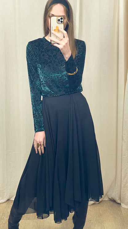 Top Stella – Top velours motif baroque