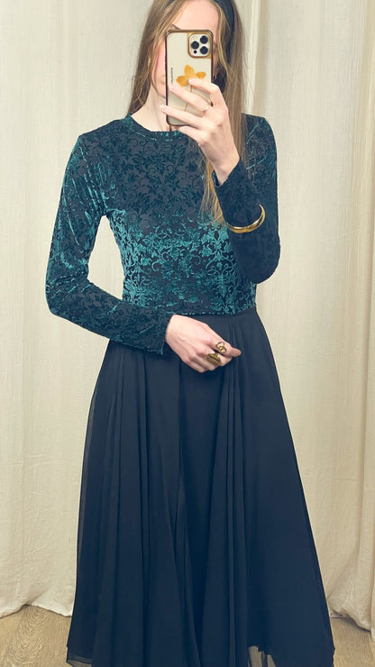 Top Stella – Top velours motif baroque