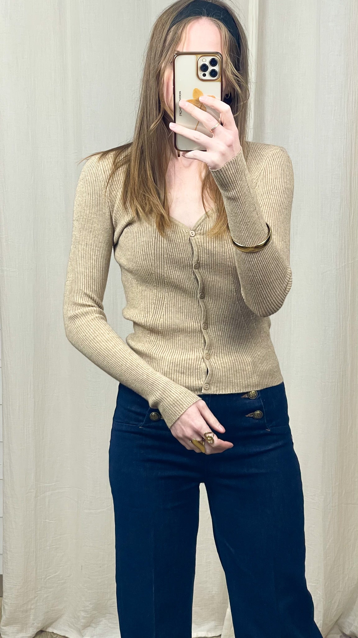 Pull Flavia – Cardigan côtelé ajusté