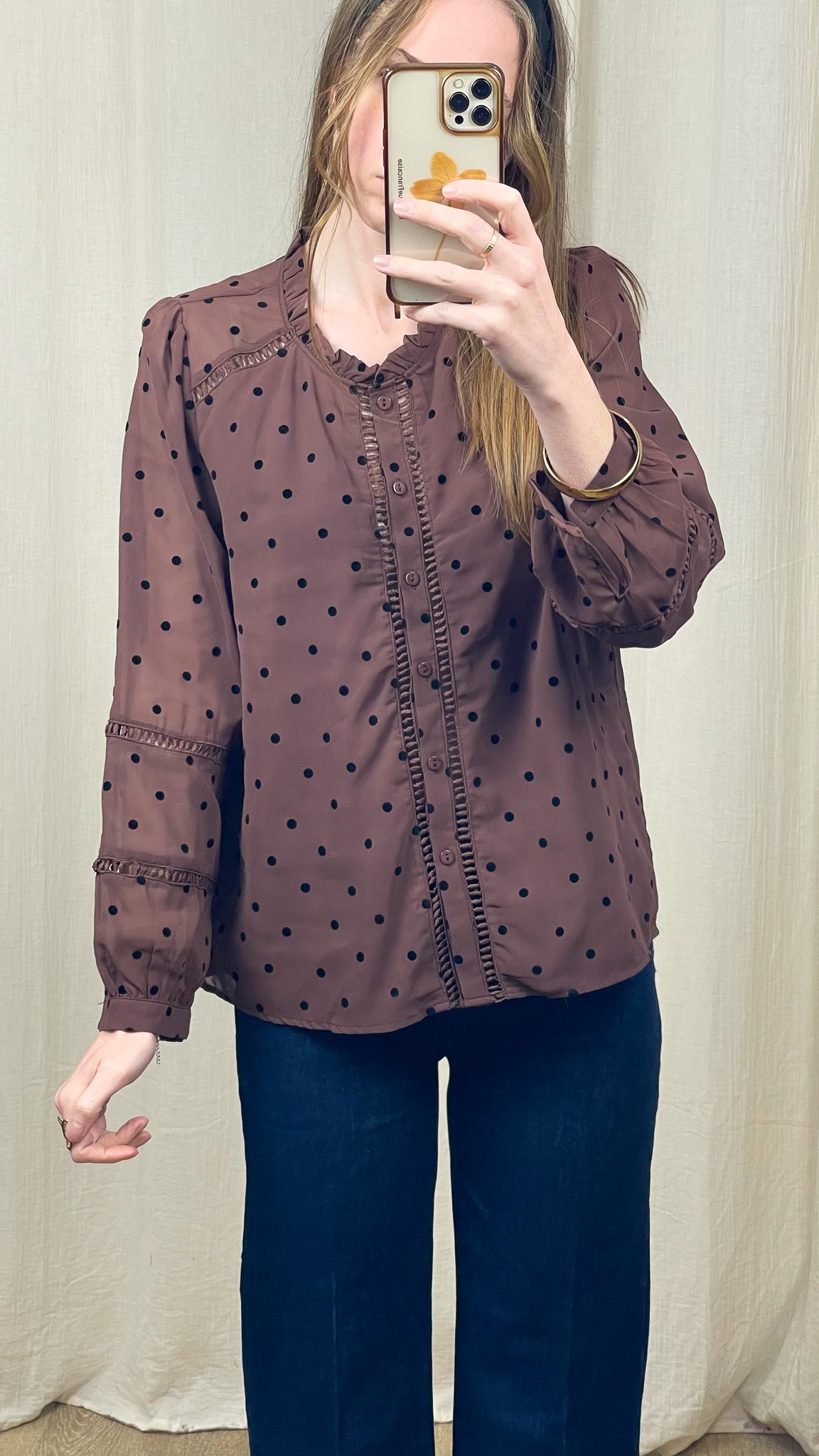 Blouse Déotille – Blouse à pois et détails plumetis