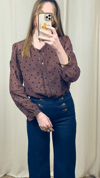 Blouse Déotille – Blouse à pois et détails plumetis