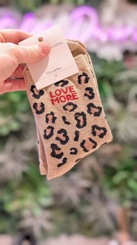 Chaussettes à paillettes léopard + MESSAGE