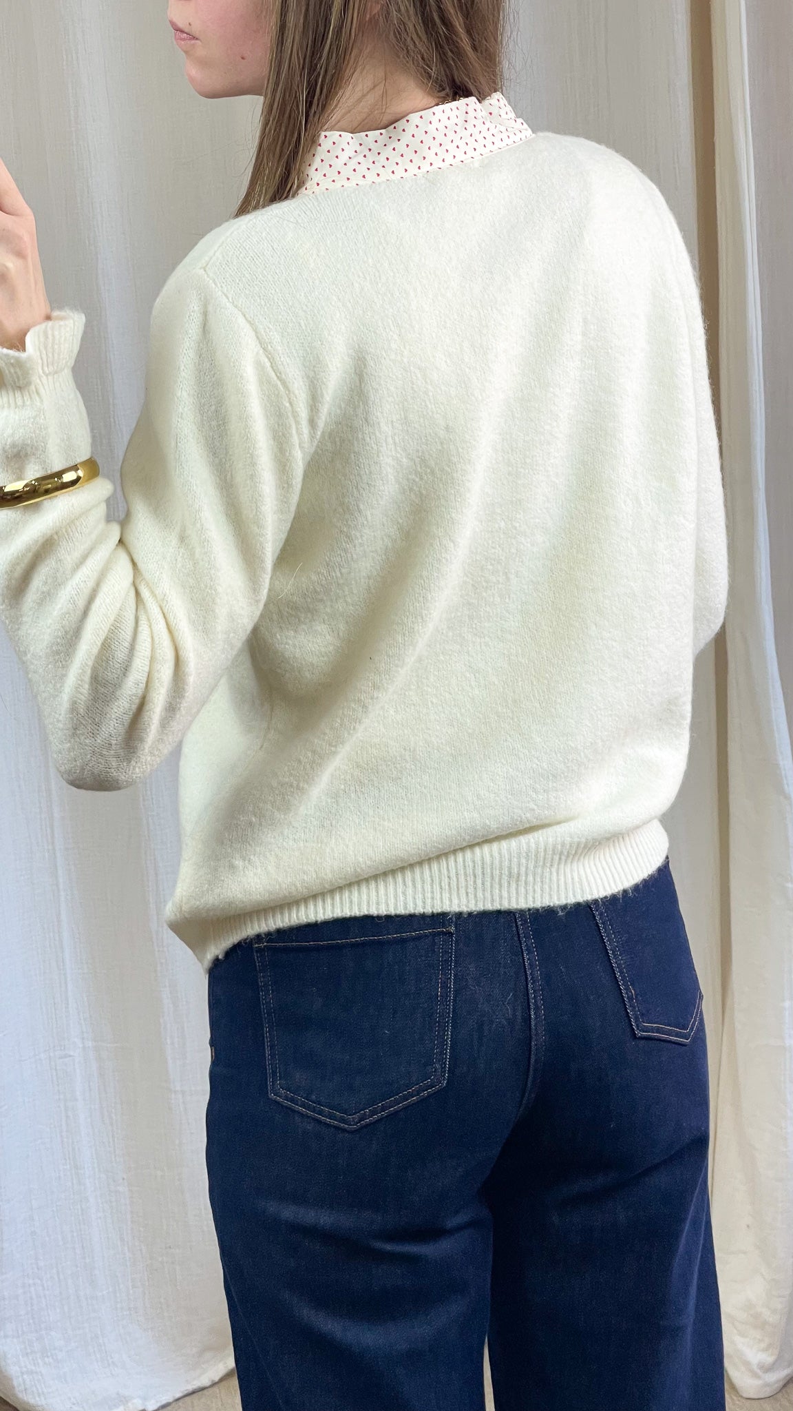 Pull Lolita - Pull col lavallière avec boutons cœur