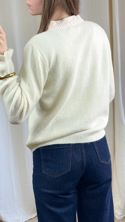 Pull Lolita - Pull col lavallière avec boutons cœur